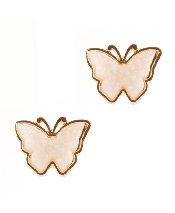Metal & Semi Precious Butterfly Post Earring