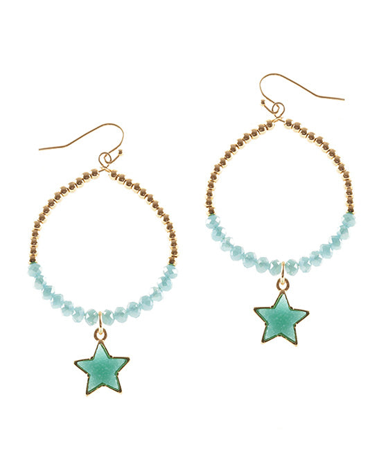 Druzy Star Teardrop Earring