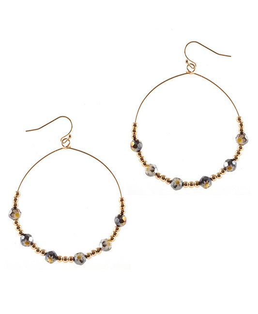 Glass Bead Hoop Earring