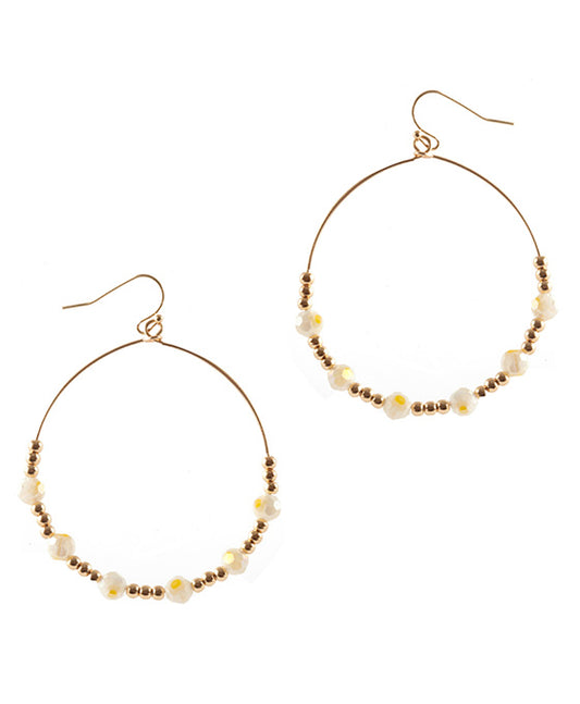 Glass Bead Hoop Earring