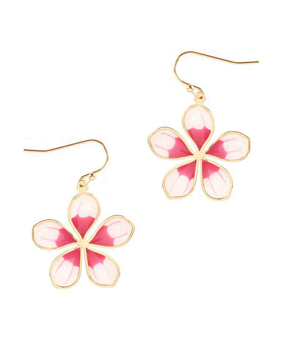 Metal Epoxy Flower Earring