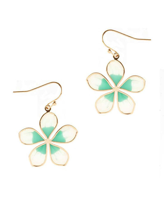 Metal Epoxy Flower Earring