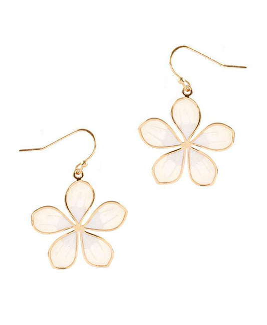 Metal Epoxy Flower Earring