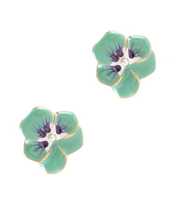 Epoxy Flower Post Earring