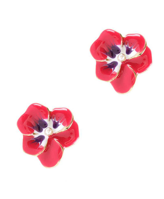 Epoxy Flower Post Earring