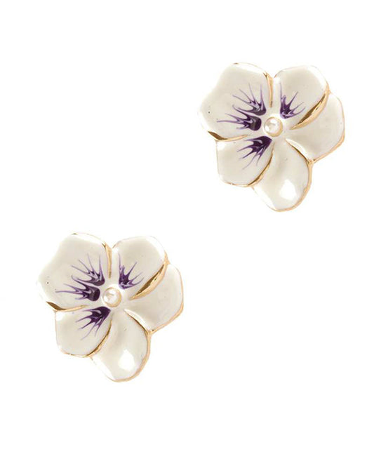 Epoxy Flower Post Earring