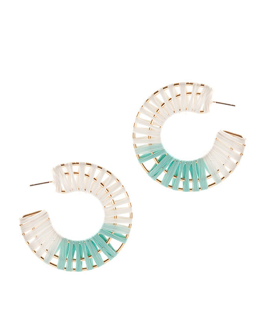 55mm Rattan Geometric Wrap Round Hoop Earring