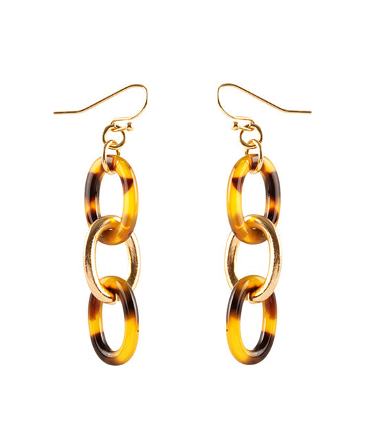 Acetate Metal Link Earring