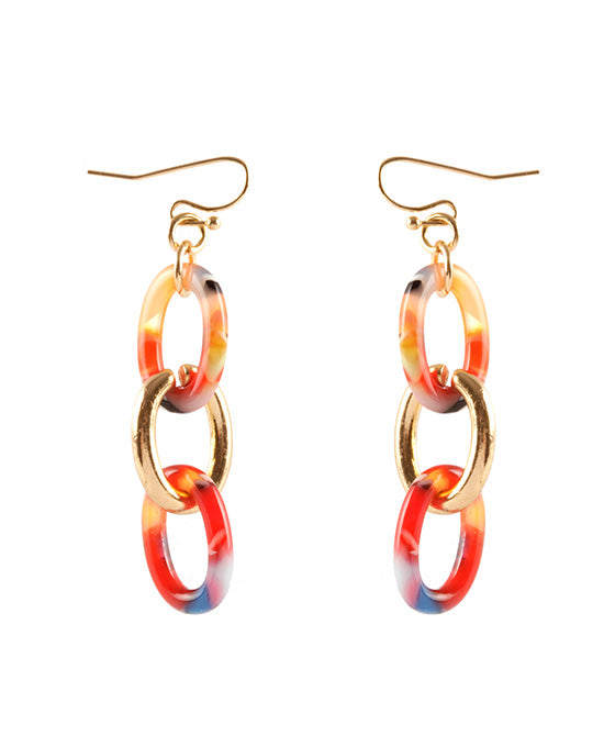Acetate Metal Link Earring