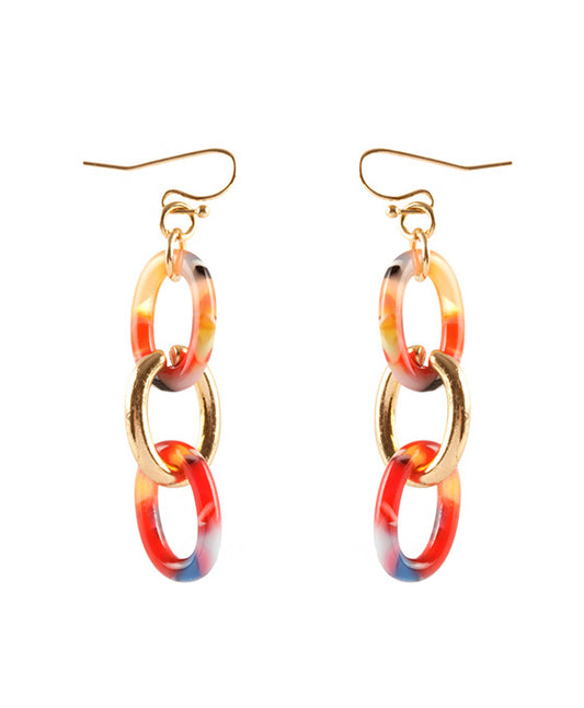 Acetate Metal Link Earring