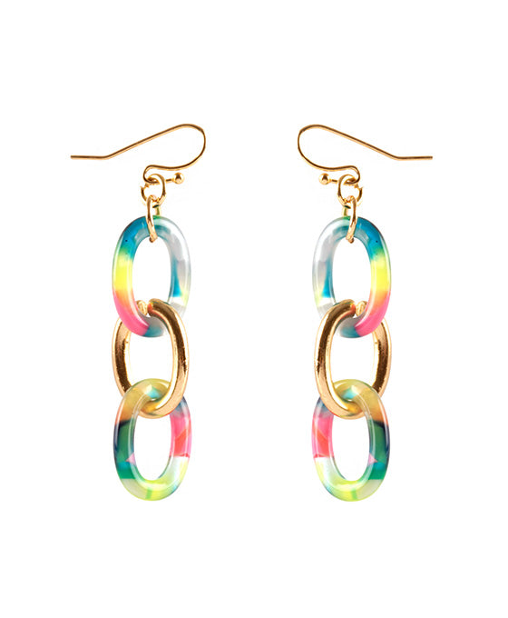 Acetate Metal Link Earring