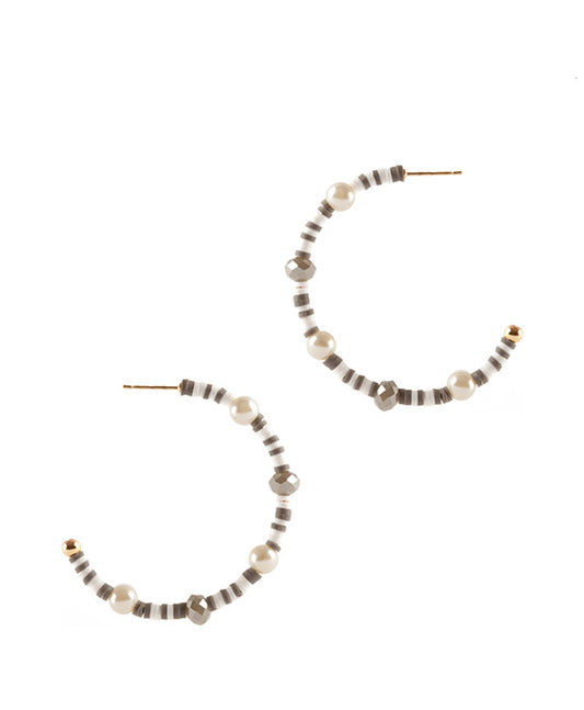 45mm Pearl Fimo Hoop Earring