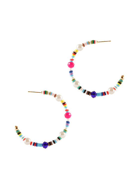 45mm Pearl Fimo Hoop Earring