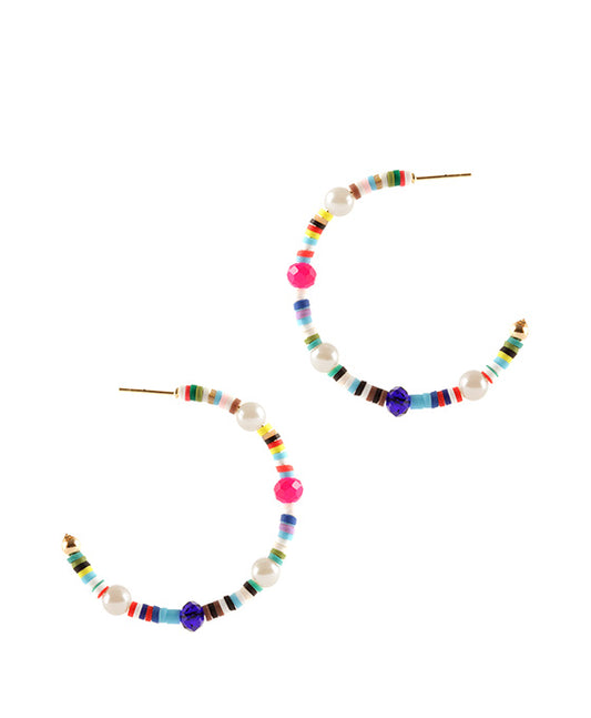 45mm Pearl Fimo Hoop Earring
