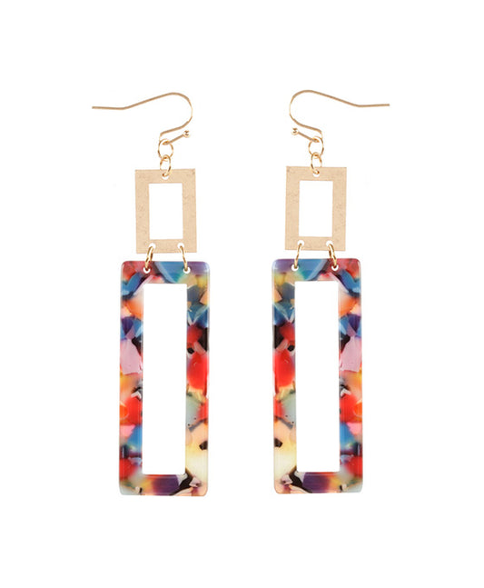Acetate Rectangle Earring