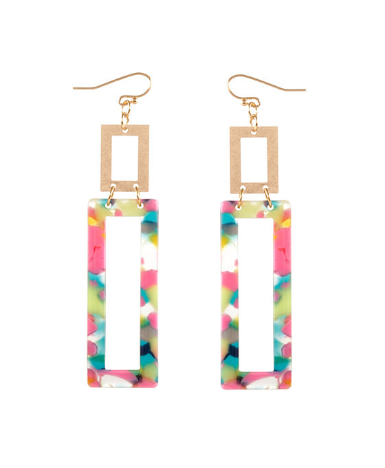Acetate Rectangle Earring