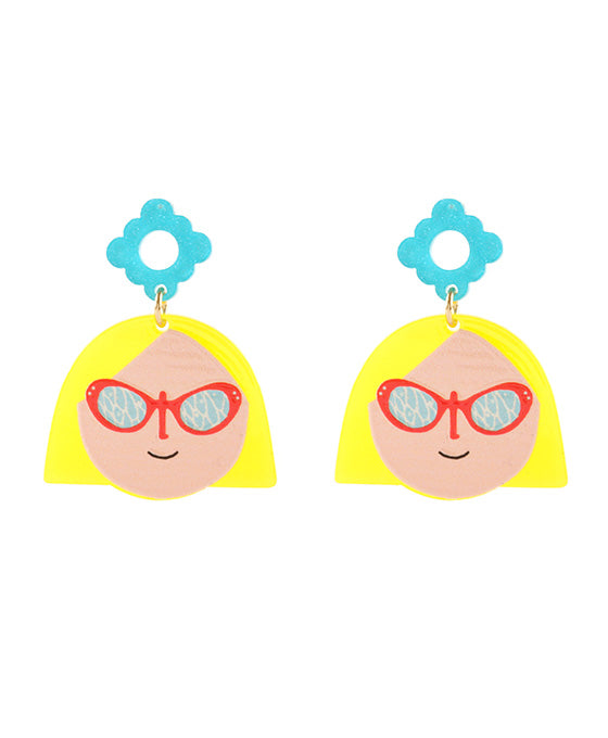 Acetate Popart Print Post Earring