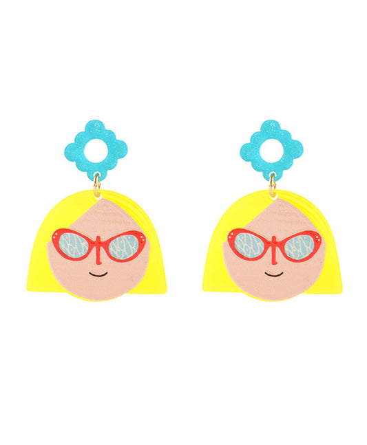 Acetate Popart Print Post Earring