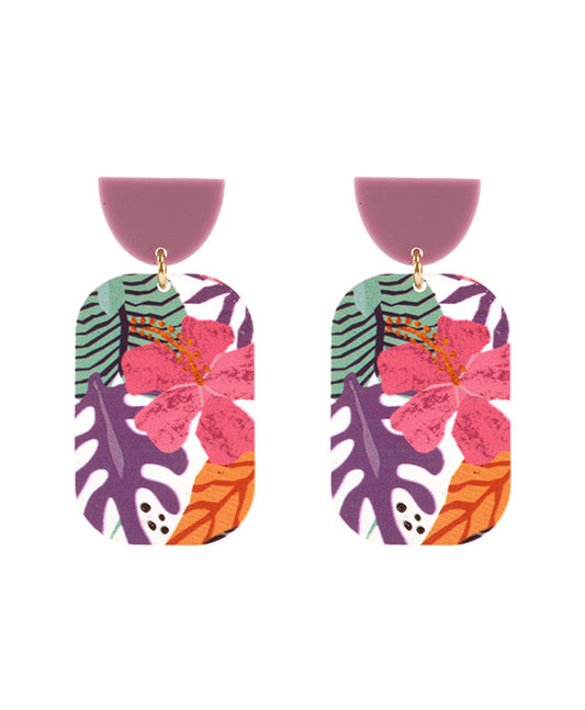 Acetate Popart Tropical Post Earring