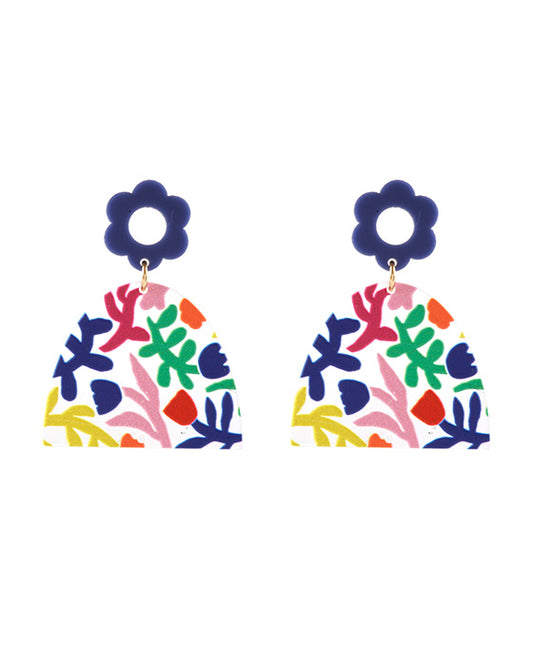 Acetate Popart Print Post Earring