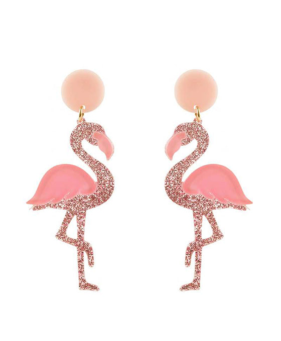Acetate Flamingo Post Earring