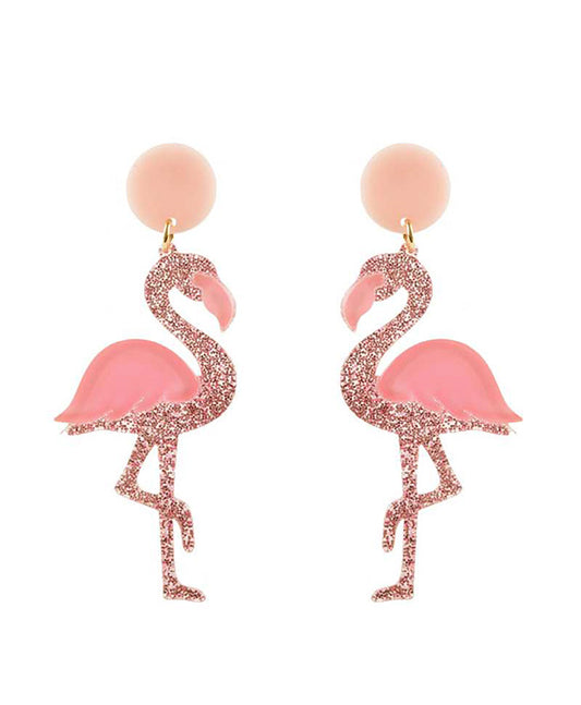 Acetate Flamingo Post Earring