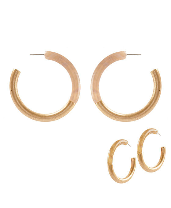 Acetate Metal Hoop Earring