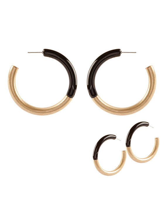Acetate Metal Hoop Earring