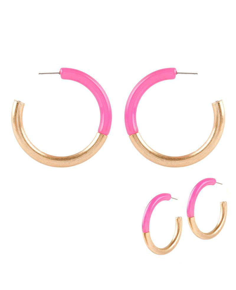 Acetate Metal Hoop Earring