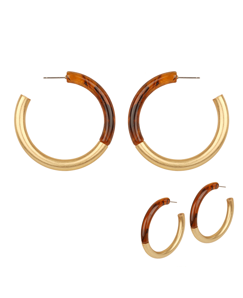 Acetate Metal Hoop Earring