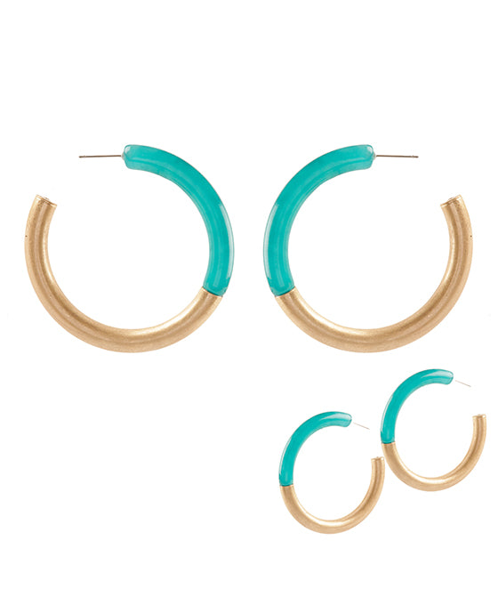 Acetate Metal Hoop Earring