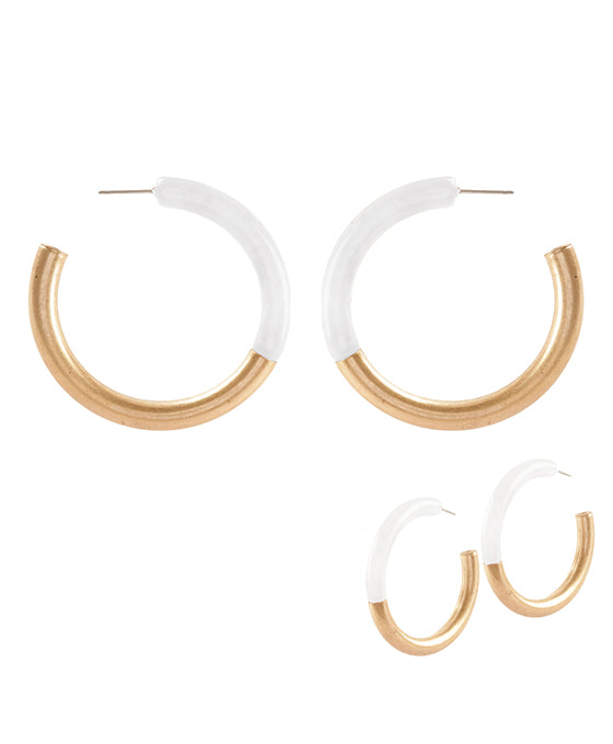 Acetate Metal Hoop Earring
