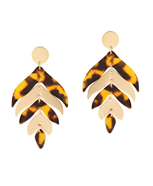 Acetate Leaf Post Earring
