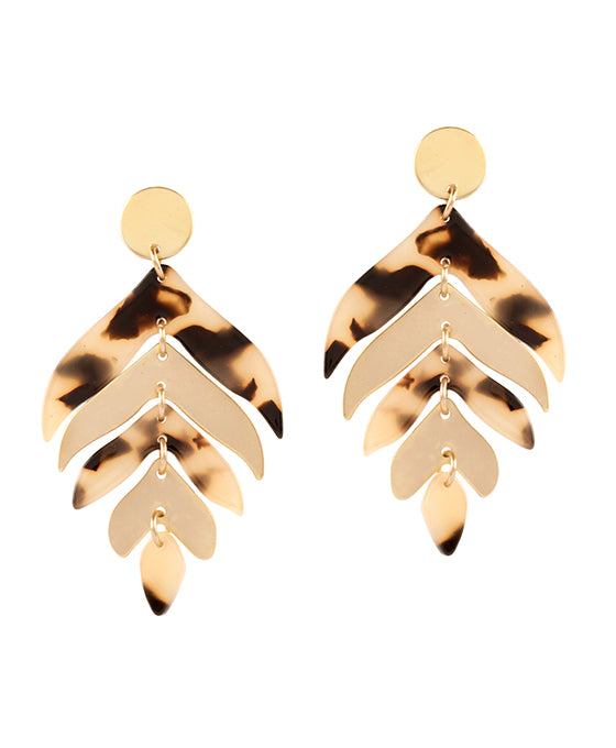 Acetate Leaf Post Earring