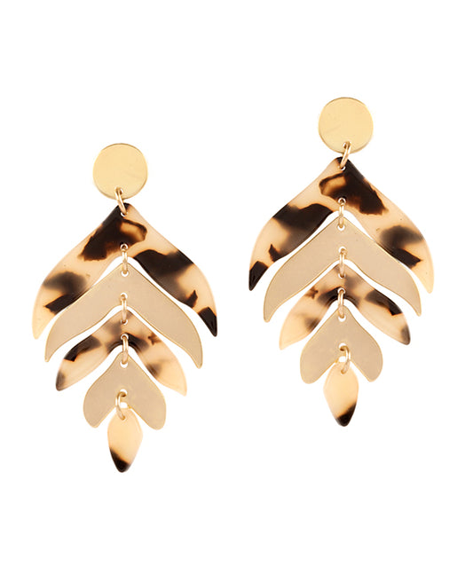 Acetate Leaf Post Earring