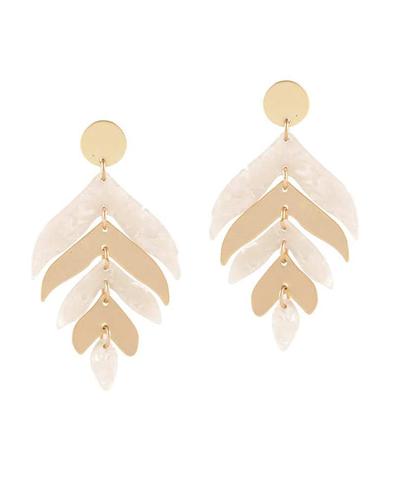 Acetate Leaf Post Earring