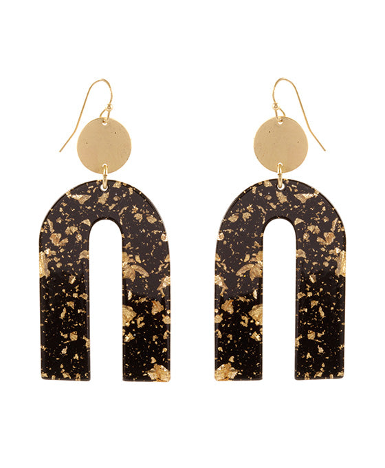 Acetate w/ Metalflake Geometric Earring