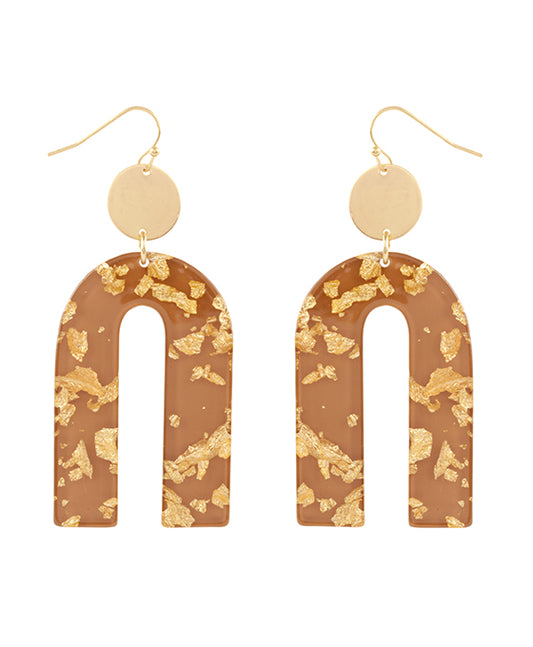 Acetate w/ Metalflake Geometric Earring