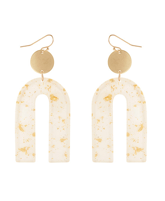 Acetate w/ Metalflake Geometric Earring