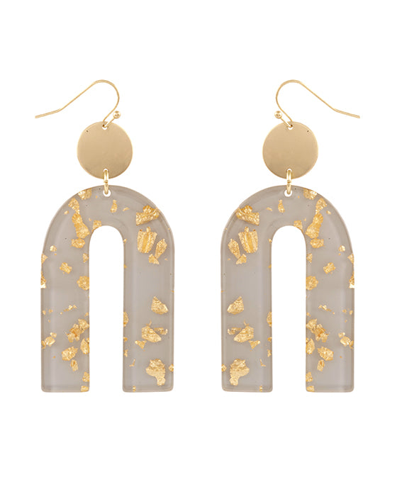 Acetate w/ Metalflake Geometric Earring