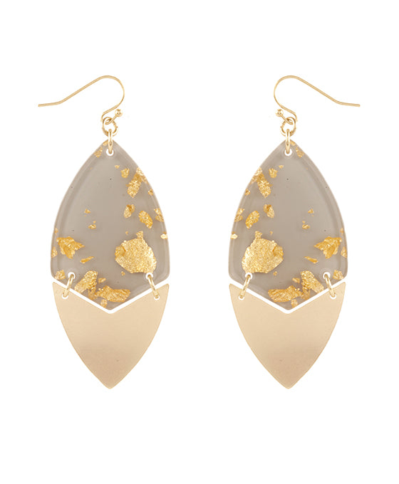 Acetate & Metal Geometric Earring