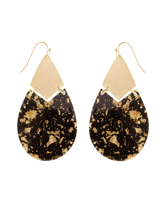 Acetate w/ Metalflake Teardrop Earring
