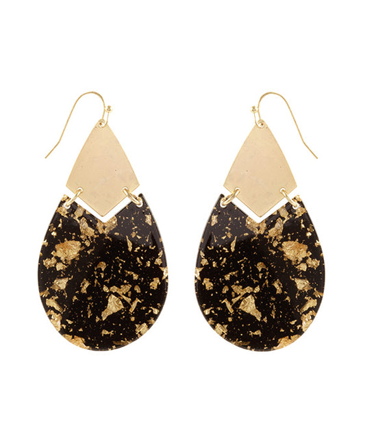 Acetate w/ Metalflake Teardrop Earring