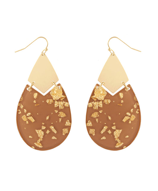 Acetate w/ Metalflake Teardrop Earring