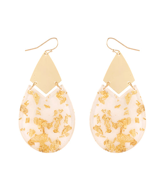 Acetate w/ Metalflake Teardrop Earring