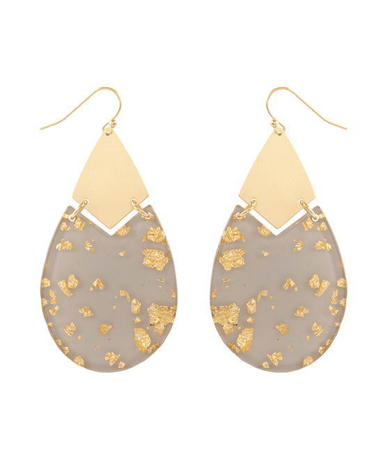 Acetate w/ Metalflake Teardrop Earring