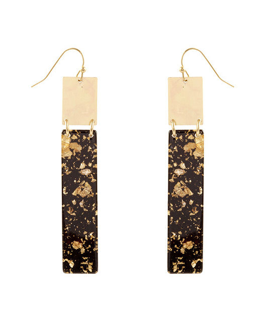 Acetate w/ Metalflake Bar Earring