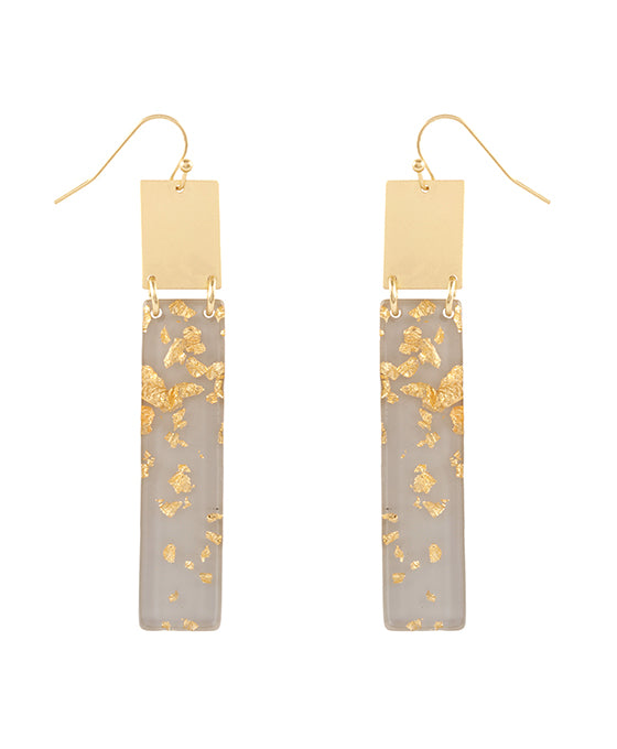 Acetate w/ Metalflake Bar Earring