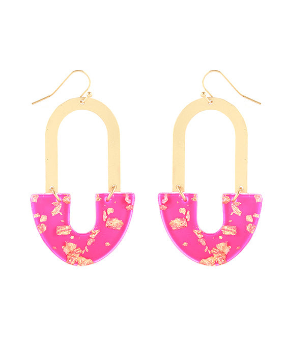 Acetate w/ Metalflake Earring