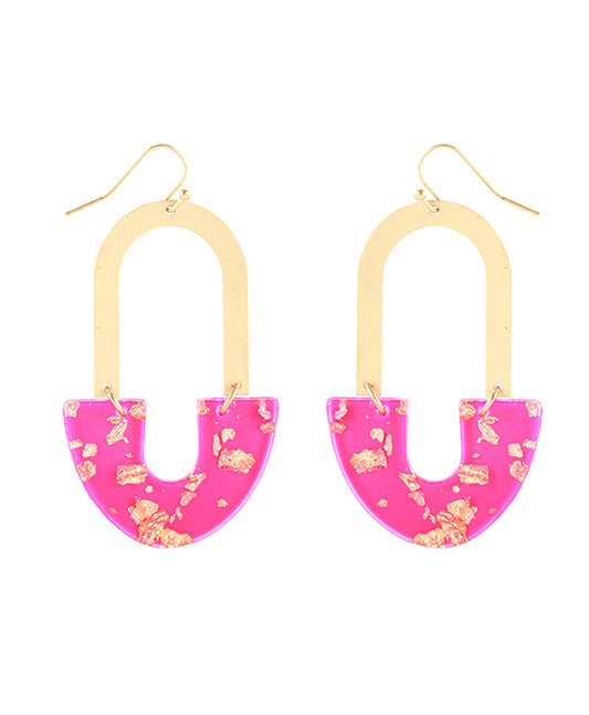 Acetate w/ Metalflake Earring
